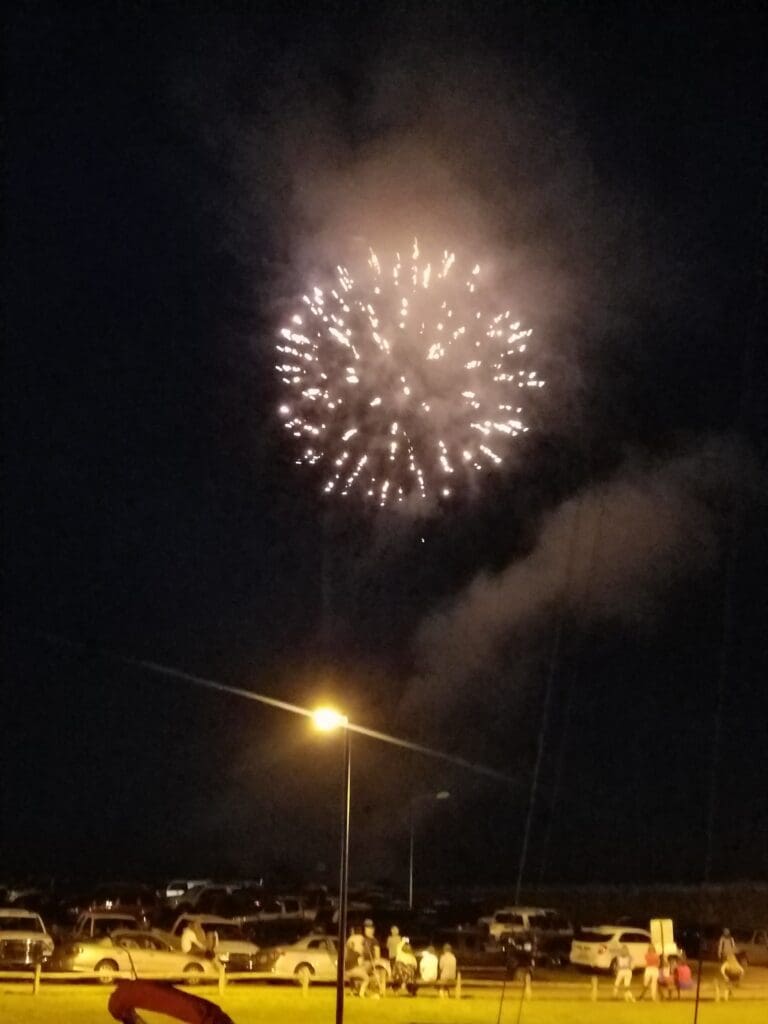 Fireworks at Paris Landing July 4th.