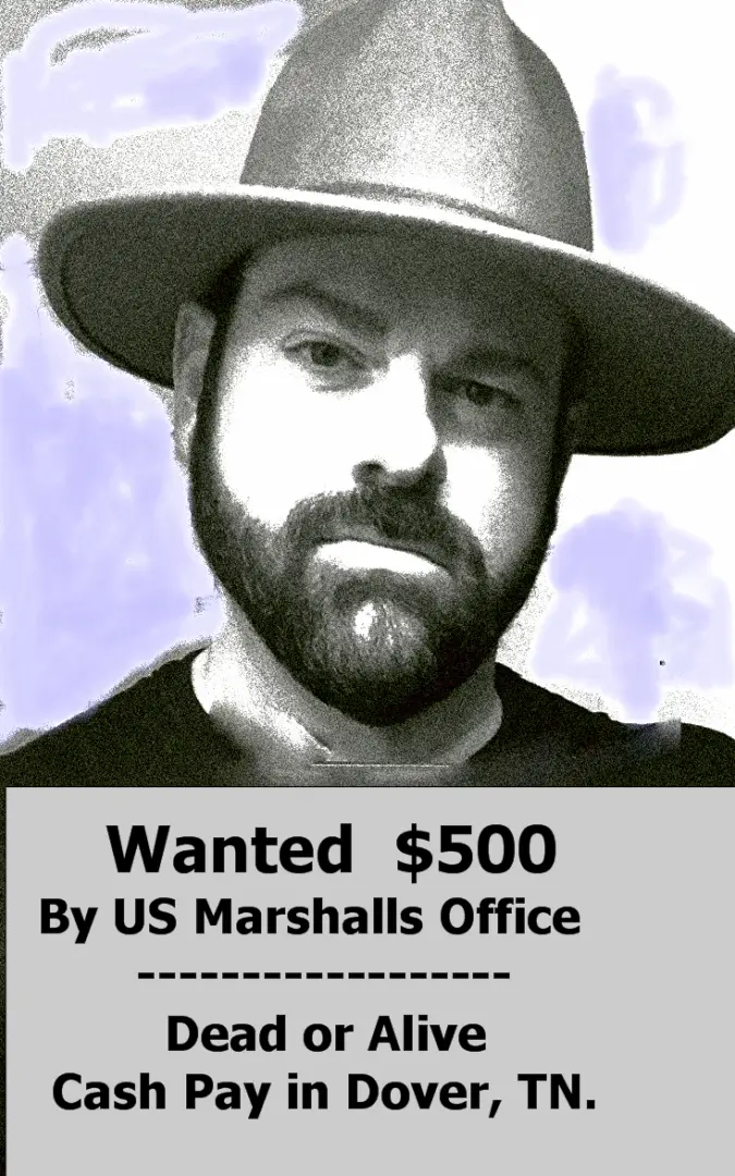 A poster of a wanted man